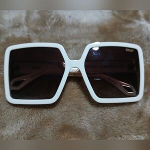 Quay Australia White Square Sunglasses